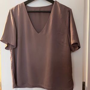 Brown Dynamite Short Sleeve Blouse Size Large